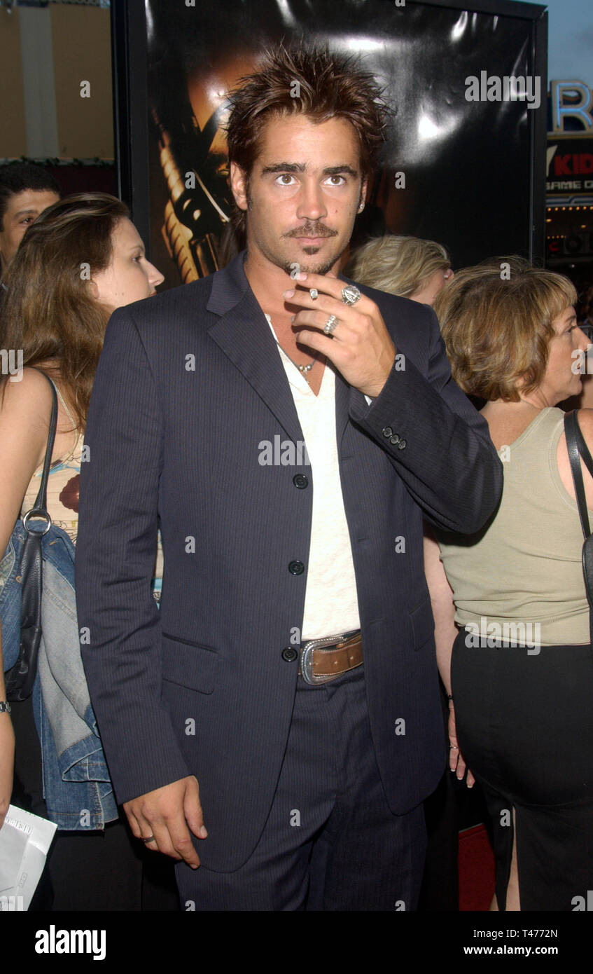 LOS ANGELES, CA. July 30, 2003: Actor COLIN FARRELL at the world premiere, in Los Angeles, of his new movie S.W.A.T. Stock Photo