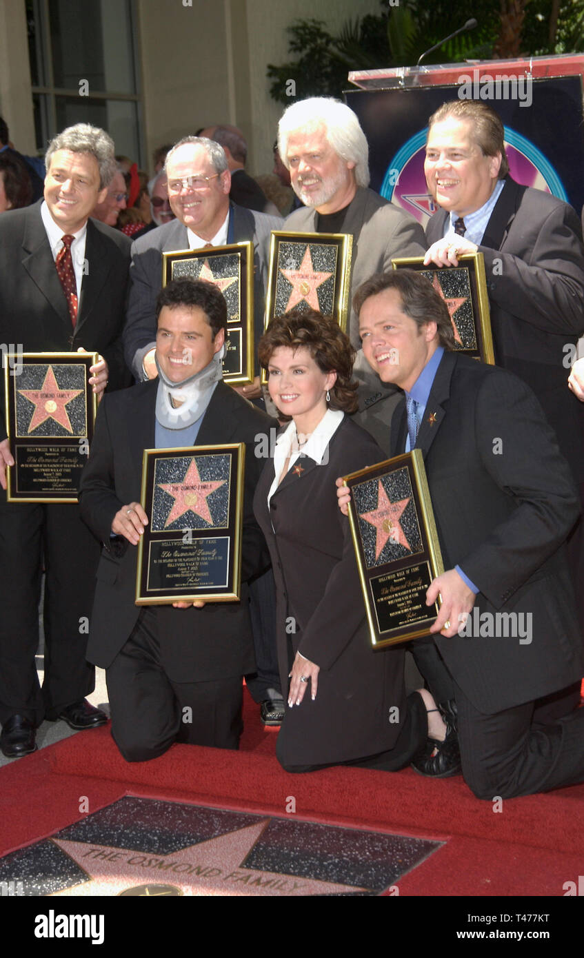 LOS ANGELES, CA. August 07, 2003 THE OSMOND FAMILY on Hollywood