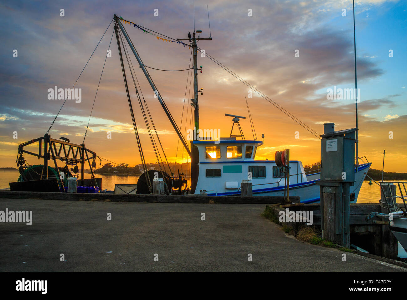Fishing boats at sunrise. Greenwell Point, New SOuth Wales, AUstralia