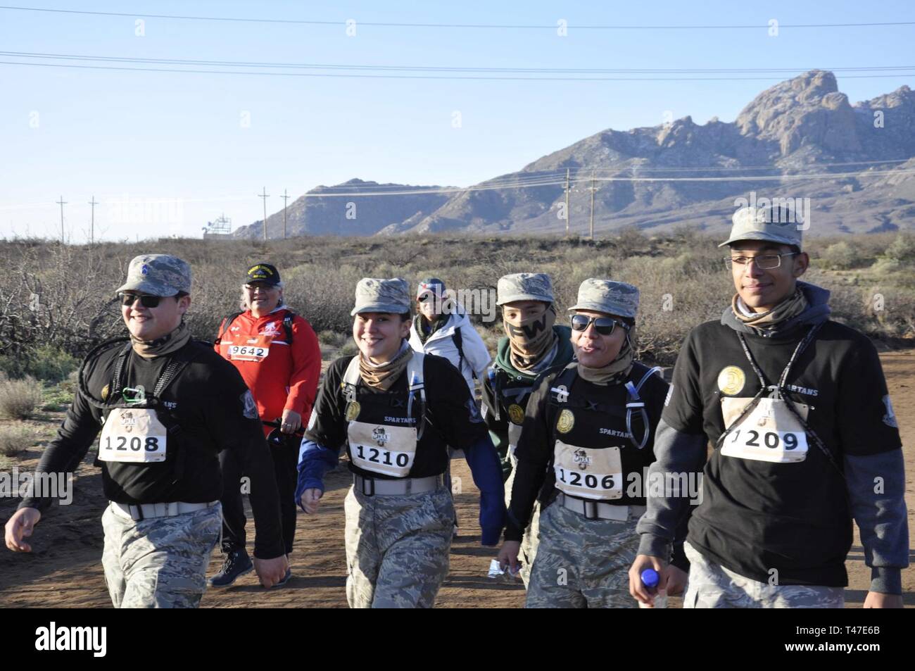 The Bataan Memorial Death March was established by New Mexico State University Army ROTC, but today ROTC and JROTC units continue to compete and participate. Stock Photo