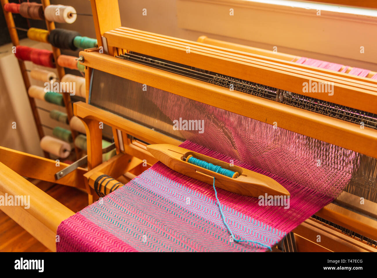 Hand Weaving Loom Stock Photo Alamy