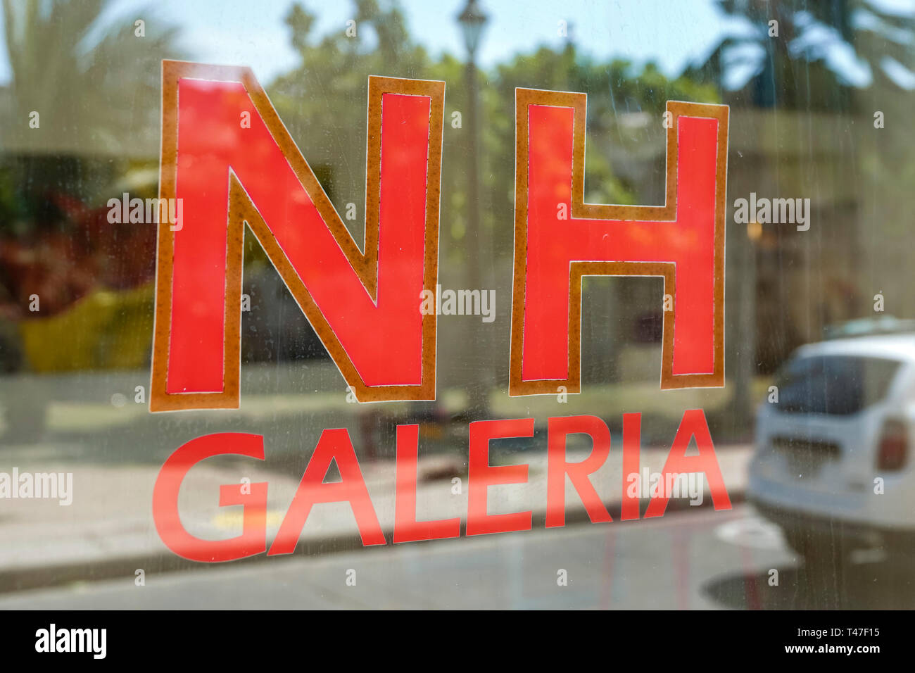 Cartagena Colombia,NH Galeria,contemporary art gallery,entrance,glass reflection,COL190122088 Stock Photo