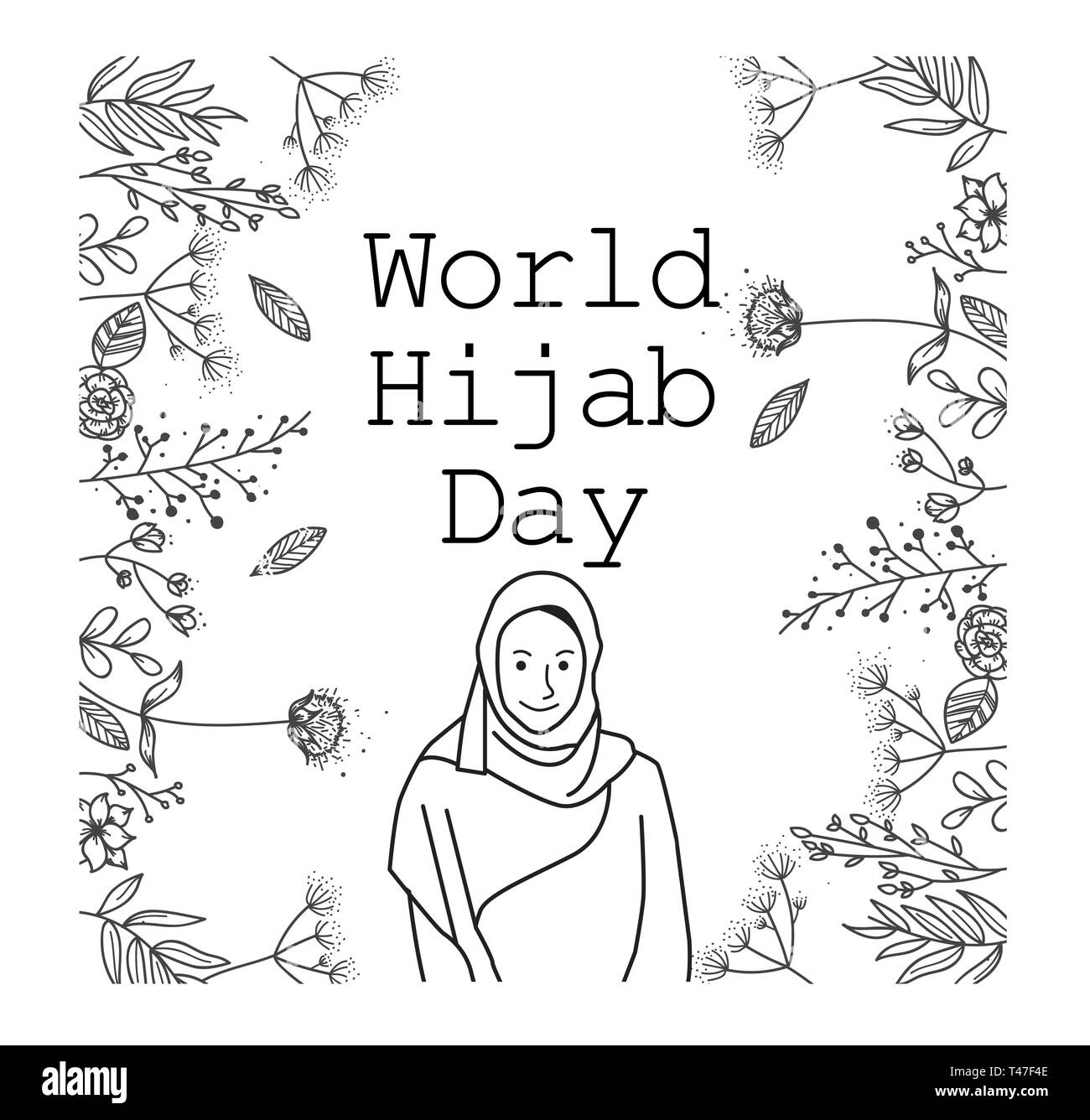 Vector graphic Illustration of World Hi jab day Stock Photo