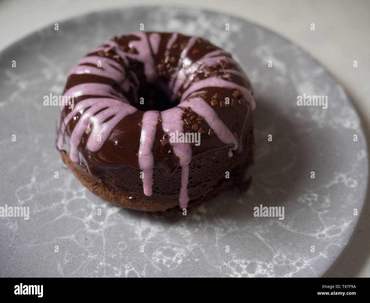 Gluten-free chocolate donuts Stock Photo