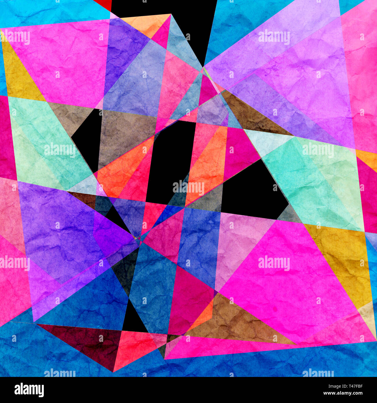 Watercolor abstract colorful background with geometry elements ...