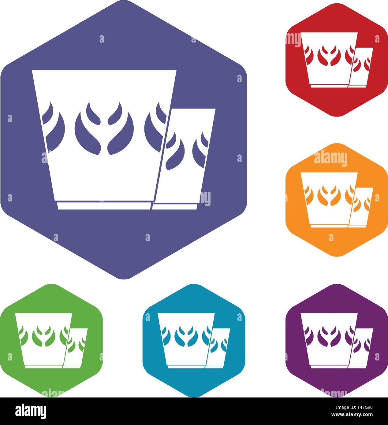 Mug icons vector hexahedron Stock Vector