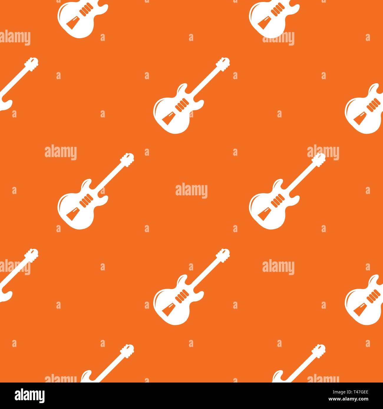 Electric guitar pattern vector orange Stock Vector Image & Art - Alamy