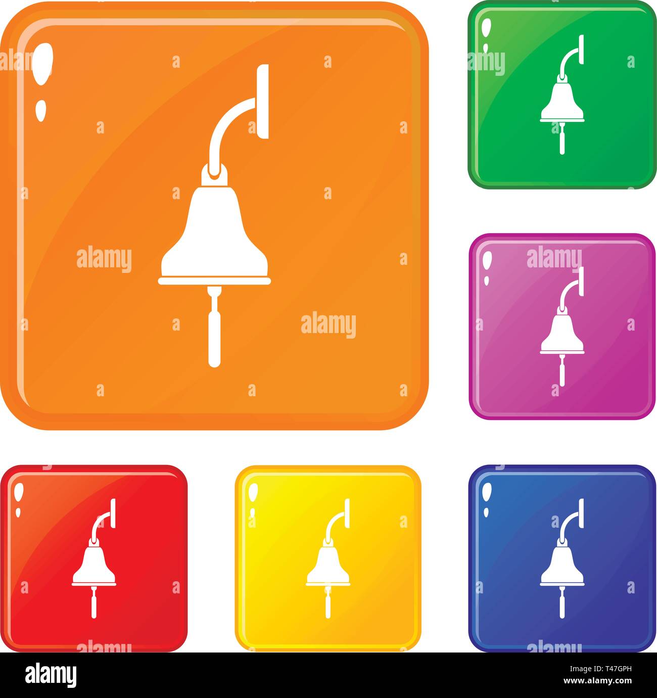 Ship bell icons set vector color Stock Vector