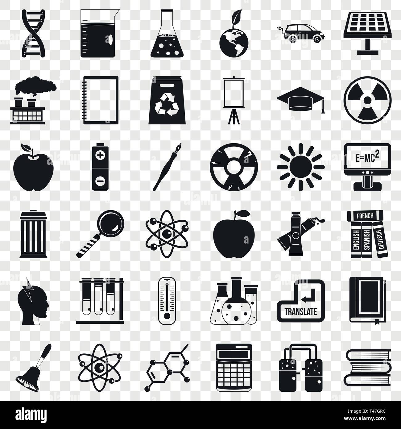 Good education icons set, simple style Stock Vector