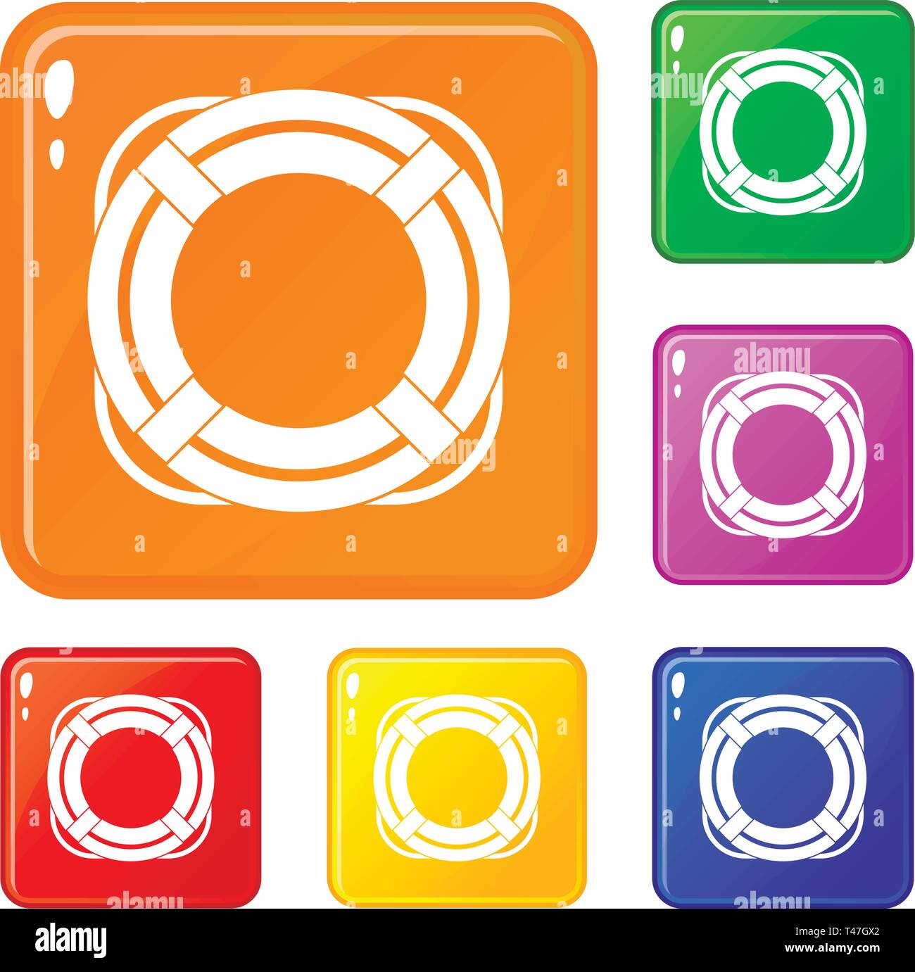 Lifebuoy icons set vector color Stock Vector Image & Art - Alamy