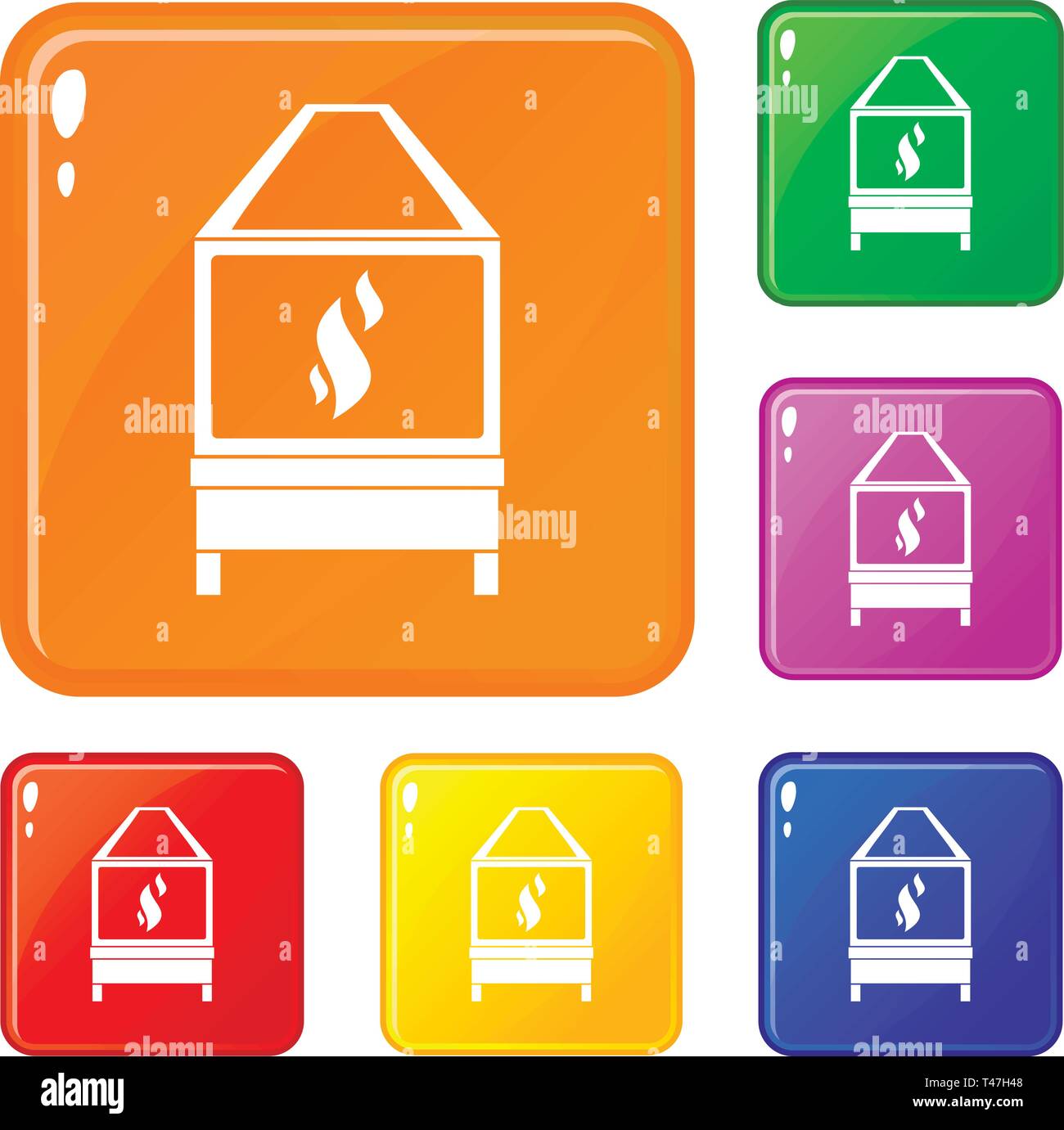 Blacksmith icons set vector color Stock Vector