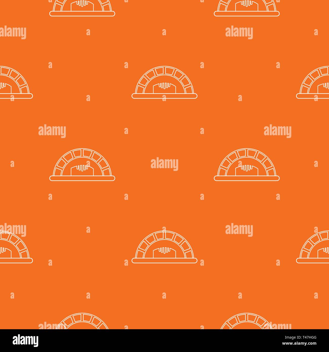 Bread oven pattern vector orange Stock Vector