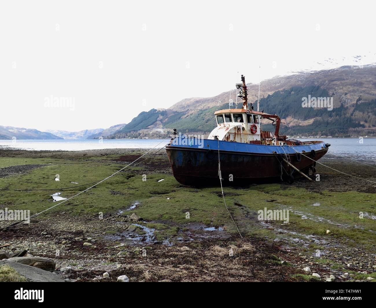 Scotland: Loch Duich fishing boat Stock Photo