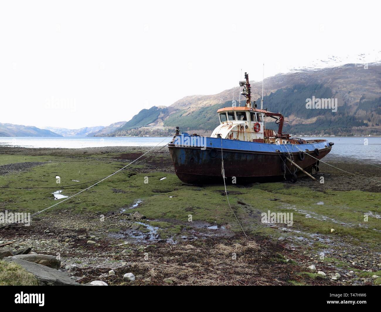 Scotland: Loch Duich fishing boat Stock Photo
