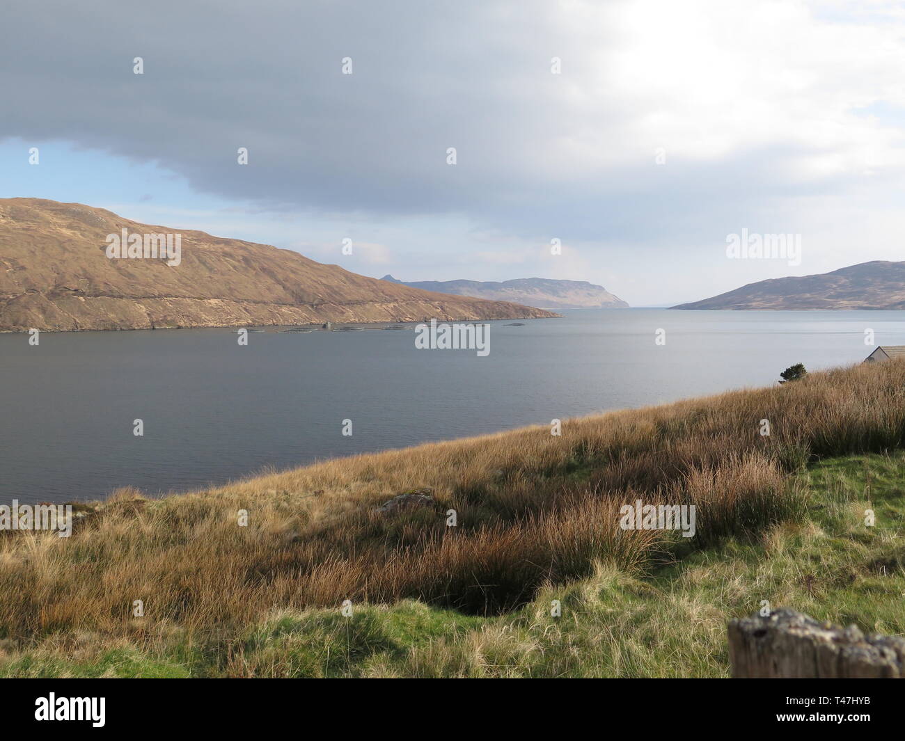 Scotland: Isle of Skye salmon farm Stock Photo
