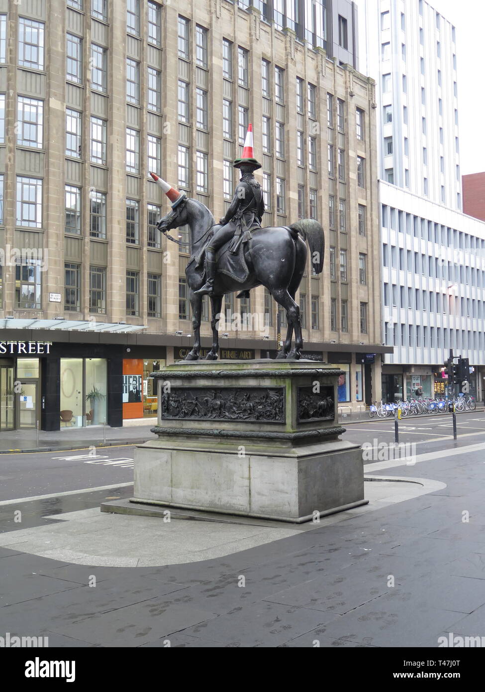 Scotland Glasgow, Wellington Statue, Royal Exchange Square Stock Photo