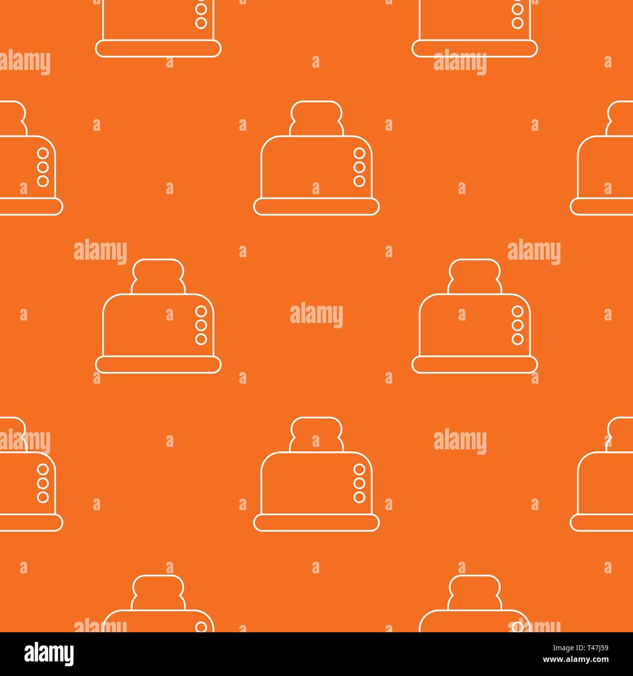 Steal toaster pattern vector orange Stock Vector