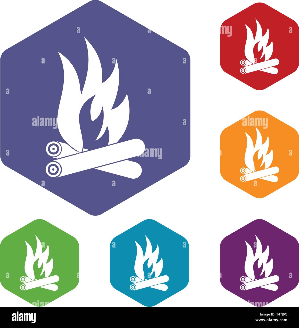 Bonfire icons vector hexahedron Stock Vector