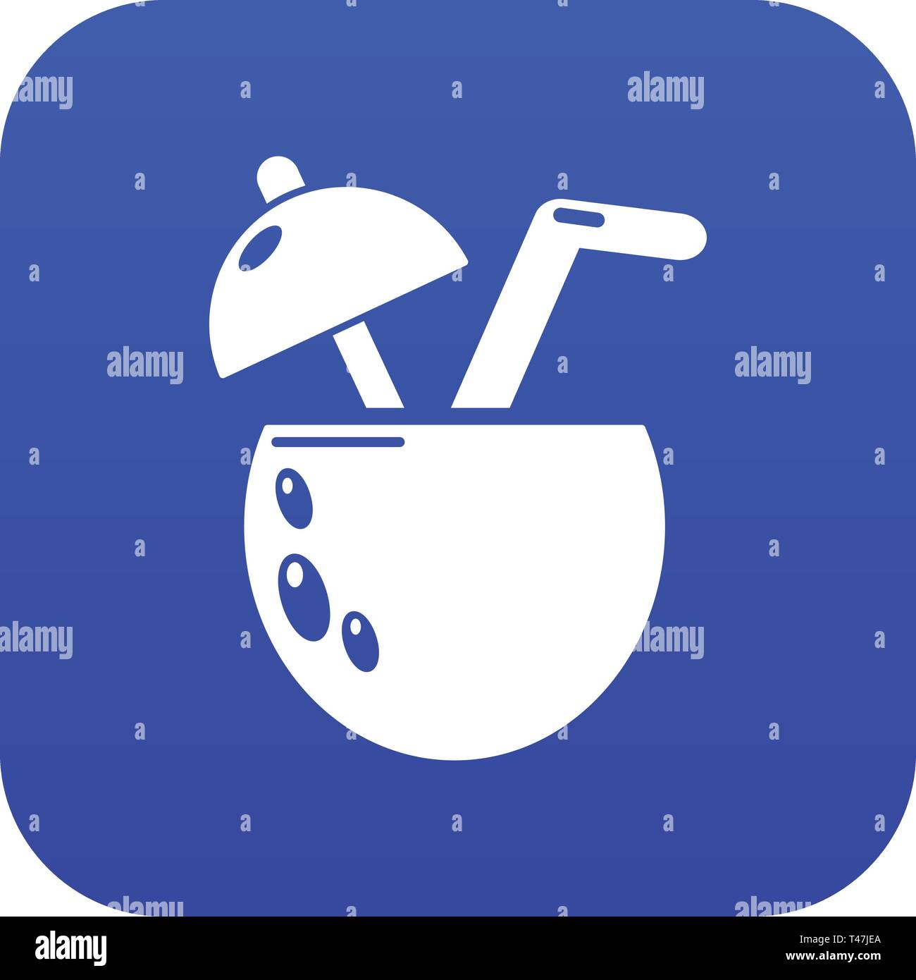Cocktail coconut icon blue vector Stock Vector Image & Art - Alamy