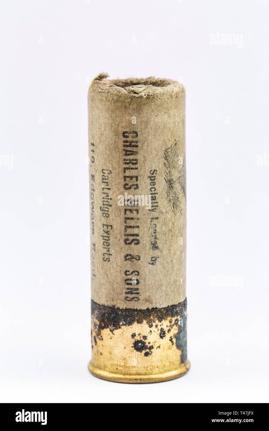 An old Charles Hellis & Sons paper case 12 gauge shotgun cartridge