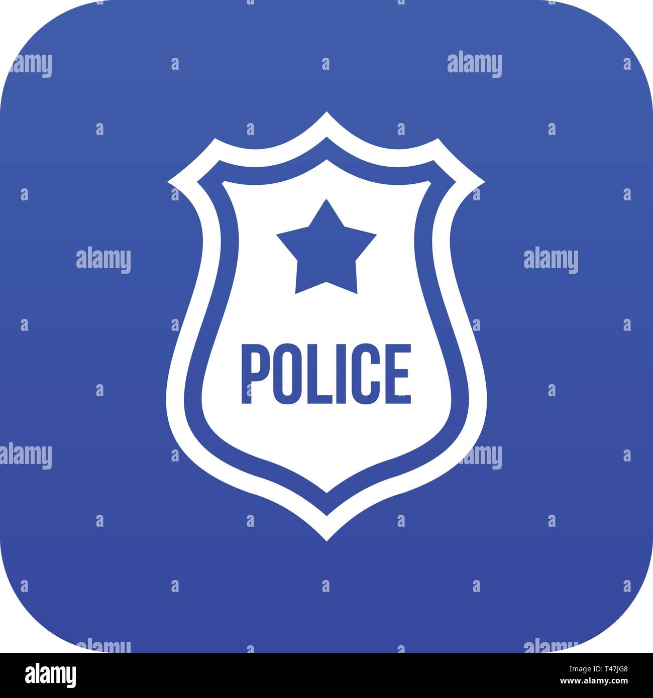 Police badge icon digital blue Stock Vector Image & Art - Alamy