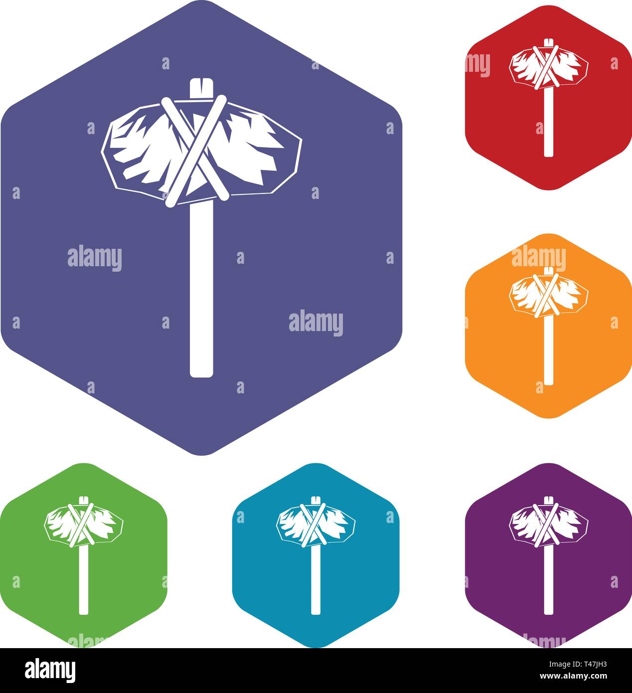 Stone hammer icons vector hexahedron Stock Vector