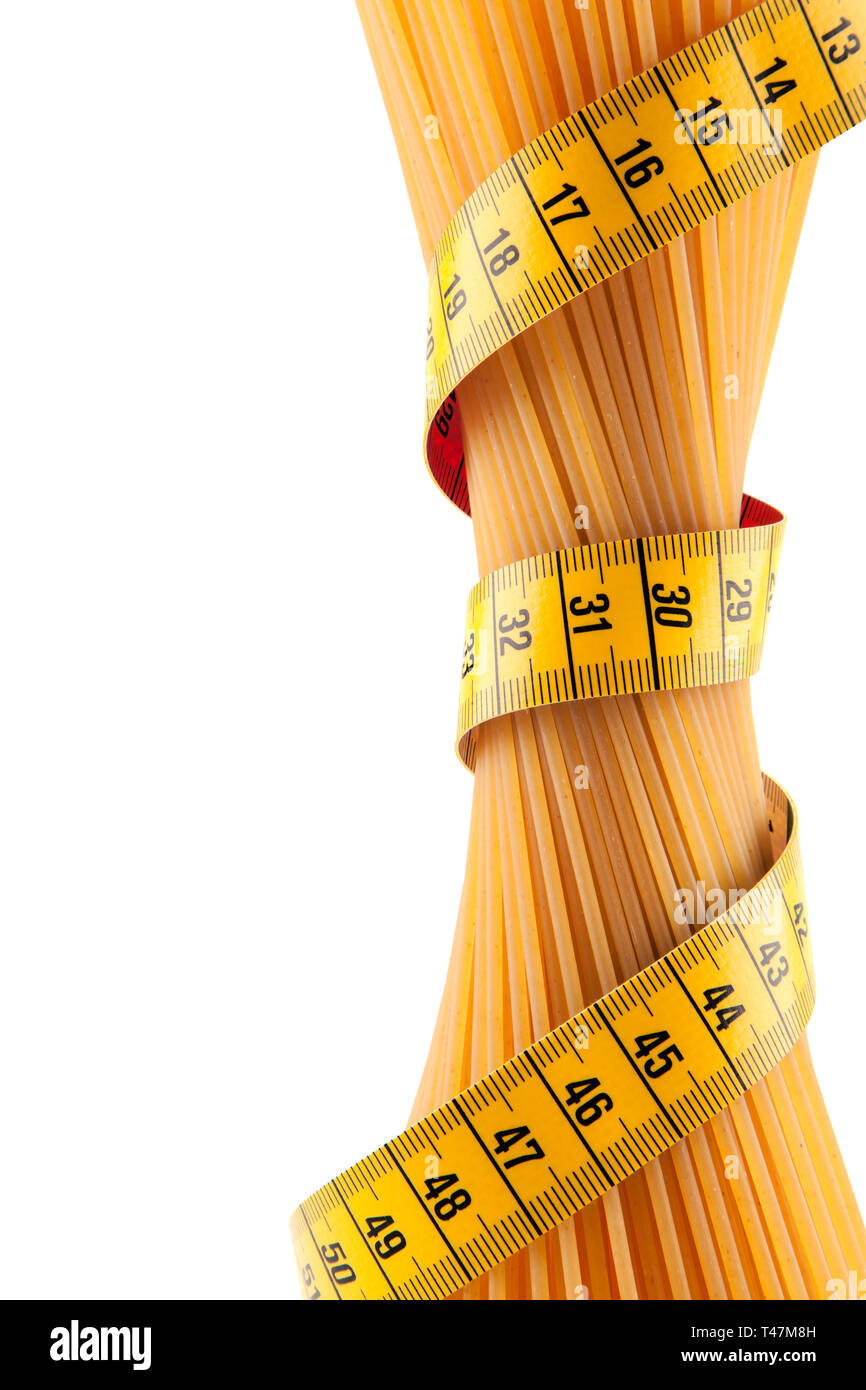 Bunch of spaghetti strapped meter on a white background symbolizes the