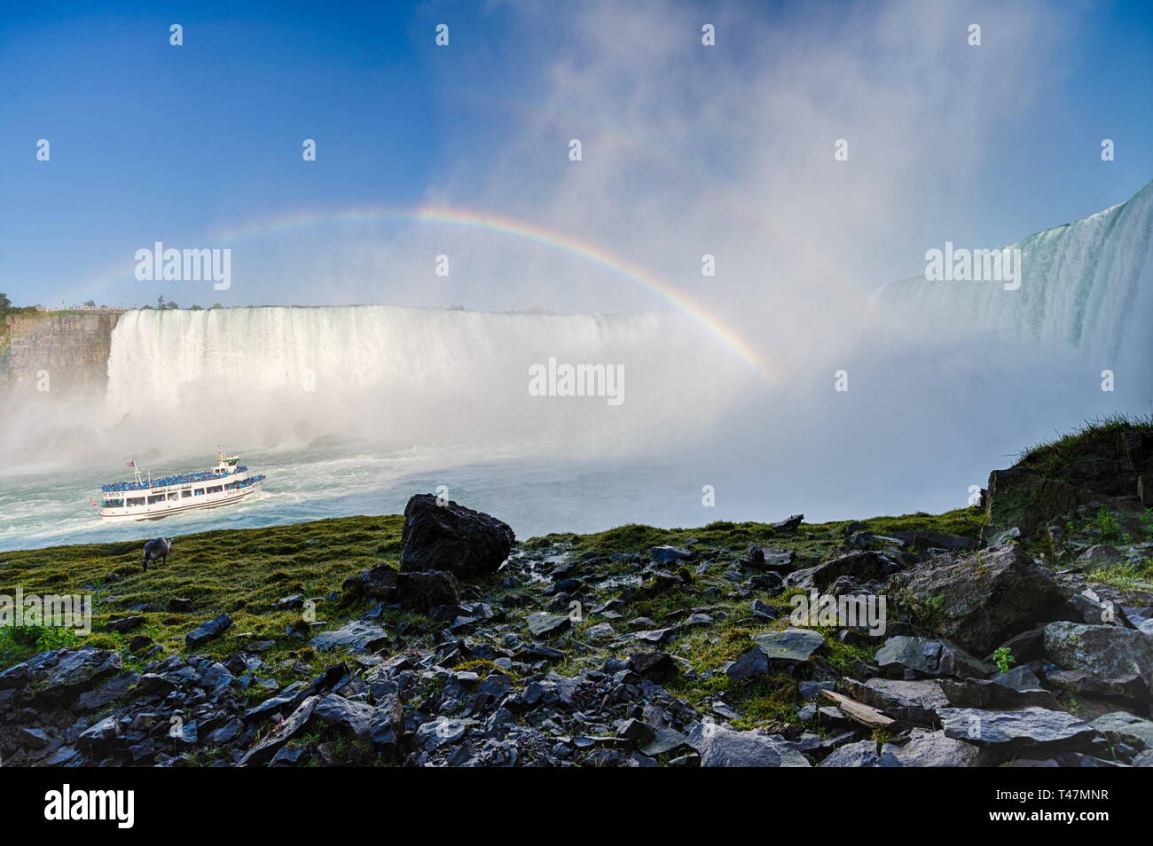 Famous waterfall, Niagara falls in Canada, Ontario Stock Photo Alamy