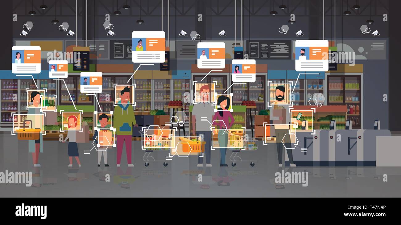 Supermarket queue Stock Vector Images - Alamy