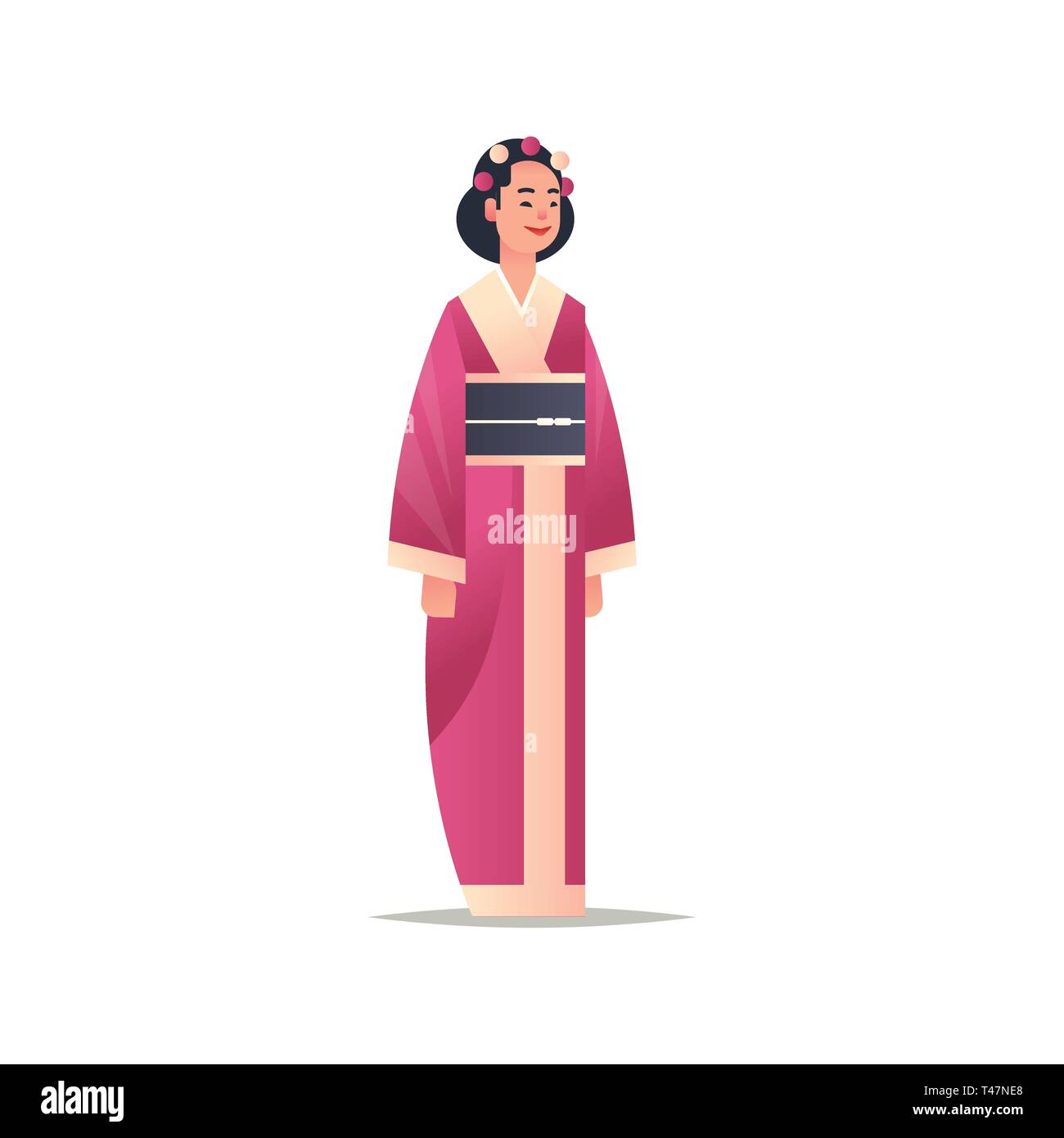young asian girl wearing traditional dress attractive woman in national  ancient costume standing pose chinese or japanese female cartoon character  Stock Vector Image & Art - Alamy