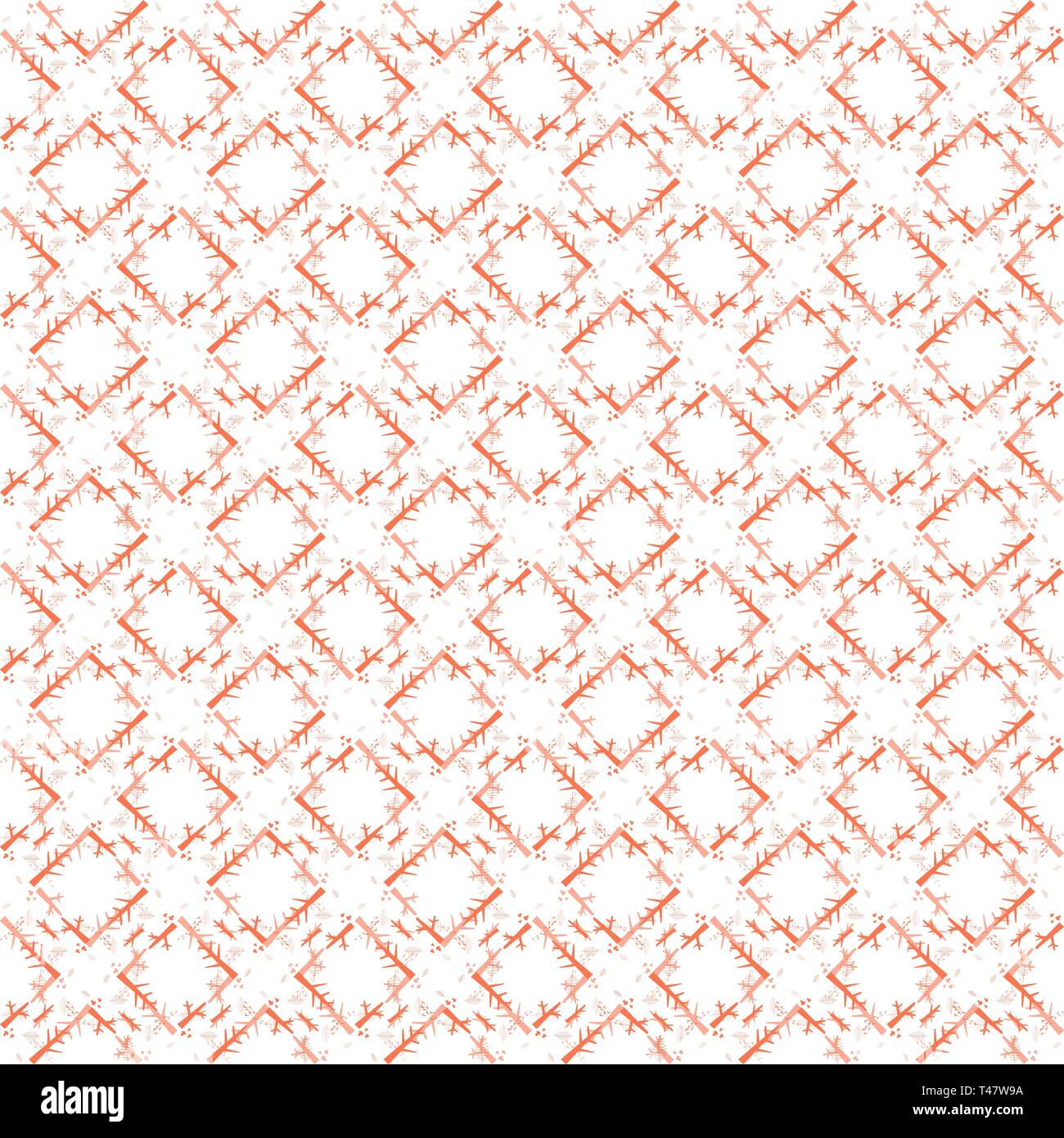 Vector seamless pattern with square ethnic ornament on a white background Stock Vector