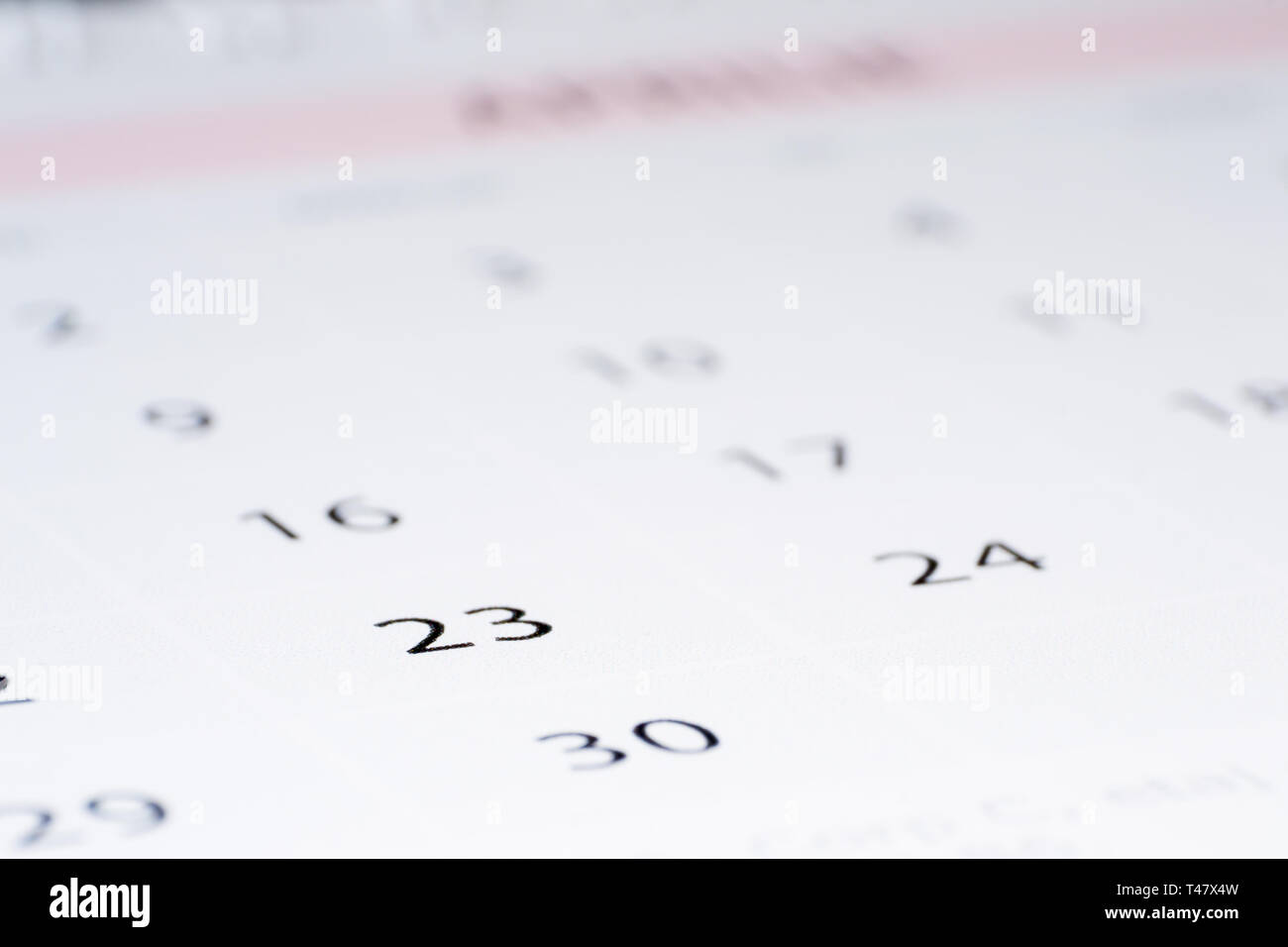 random numbers on abstract calendar Stock Photo Alamy