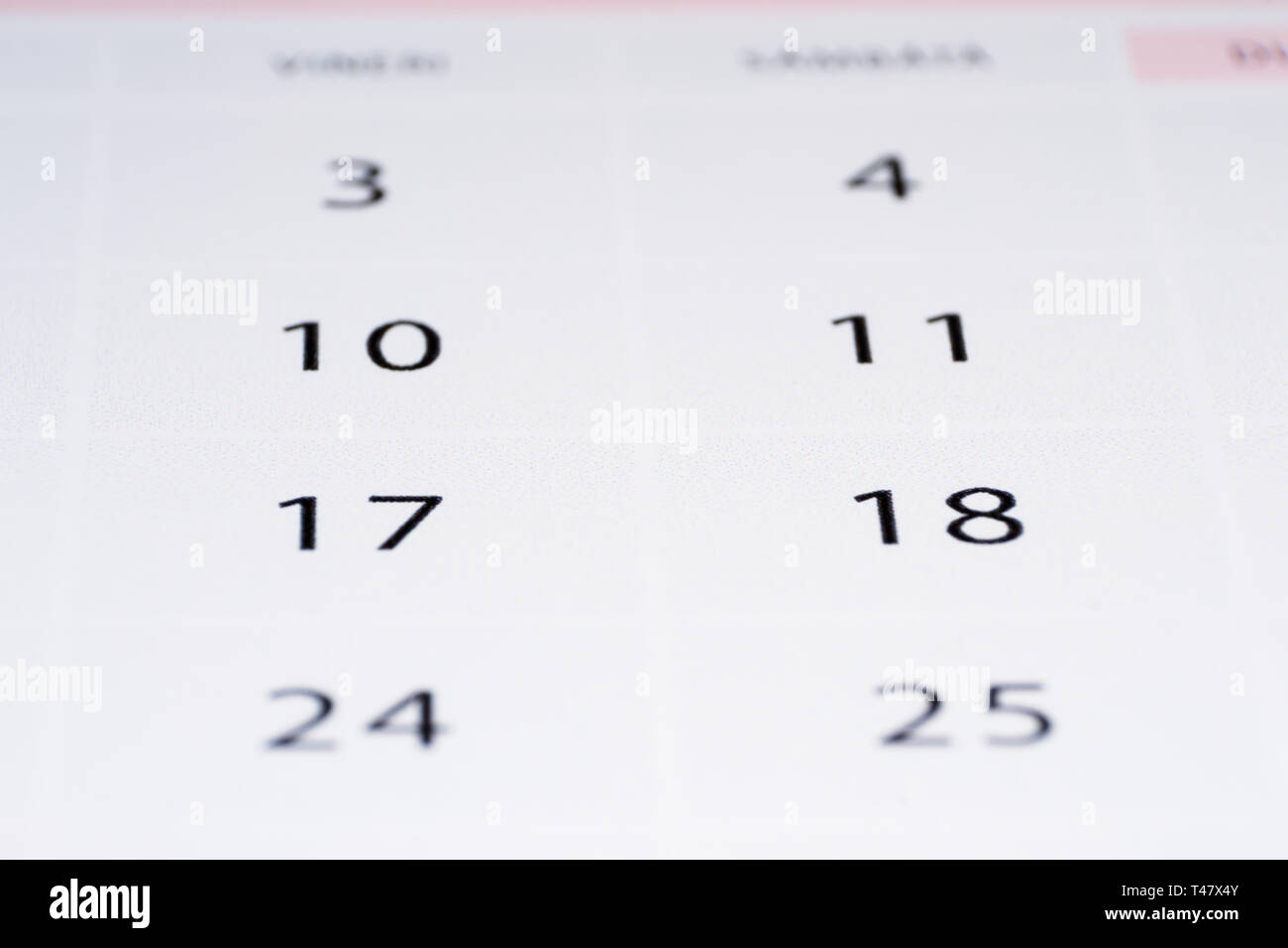 random numbers on abstract calendar Stock Photo Alamy