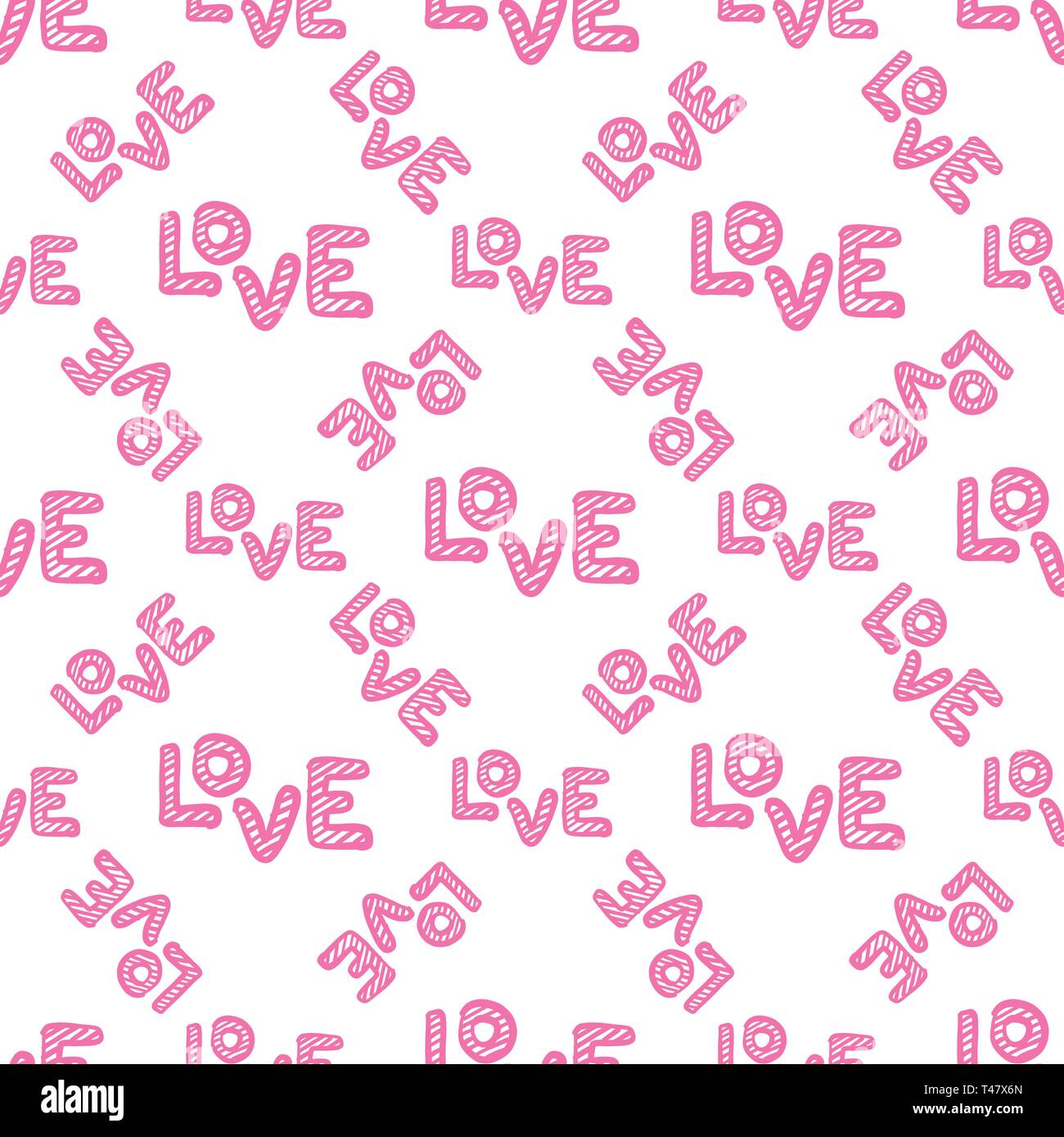 Love seamless pattern. Happy Valentines Day greeting card. Stock Vector