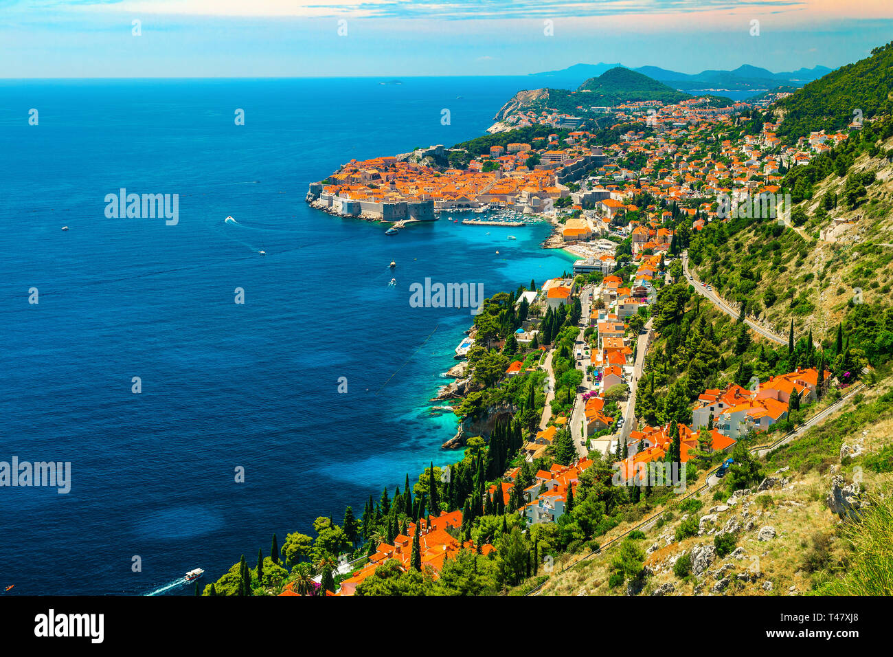 Majestic Summer Holiday Destination Admirable Panorama Of Dubrovnik With Adriatic Sea Dalmatia Croatia Europe Stock Photo Alamy