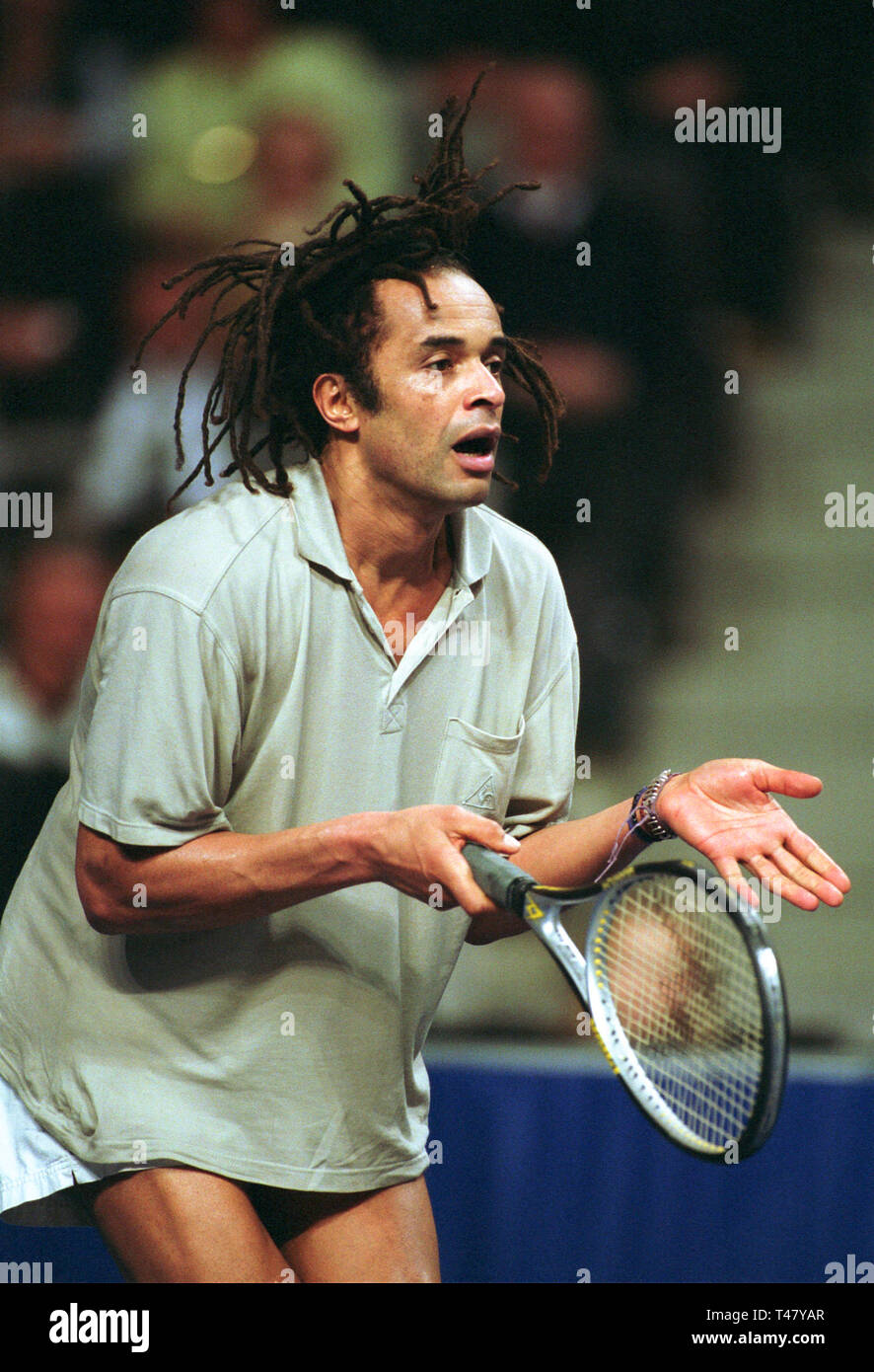 Arena Oberhausen Germany 25.11.2001, Tennis: showmatch between Boris BECKER  (GER) and Yannick NOAH (FRA) --- Yannick Noah (FRA Stock Photo - Alamy