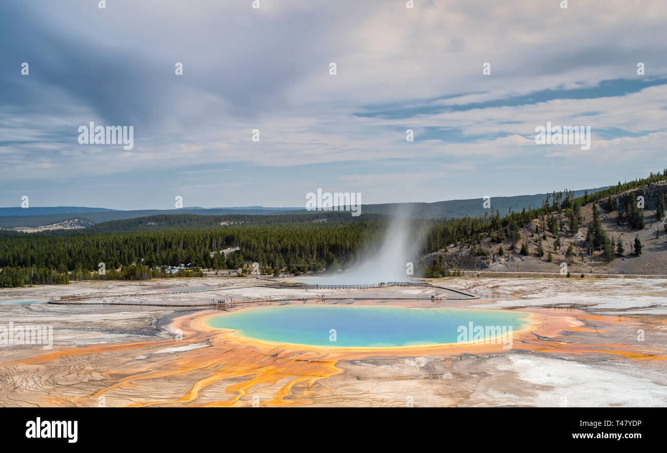Grand Prismatic Spring, Yellowstone National Park Stock Photo