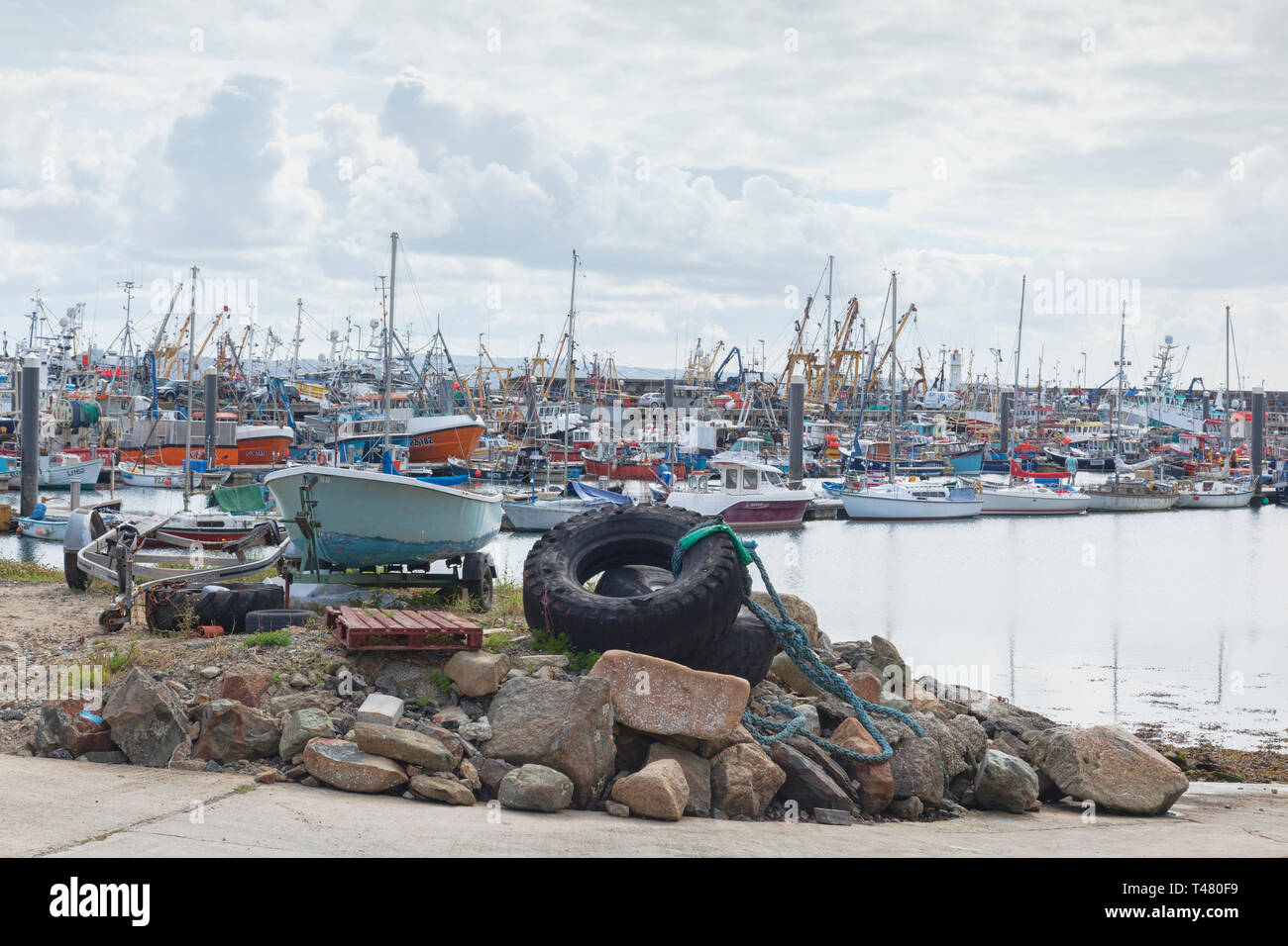 15 June 2018: Newlyn, Cornwall, UK - The fishing port and seaside town. in south west Cornwall. Stock Photo