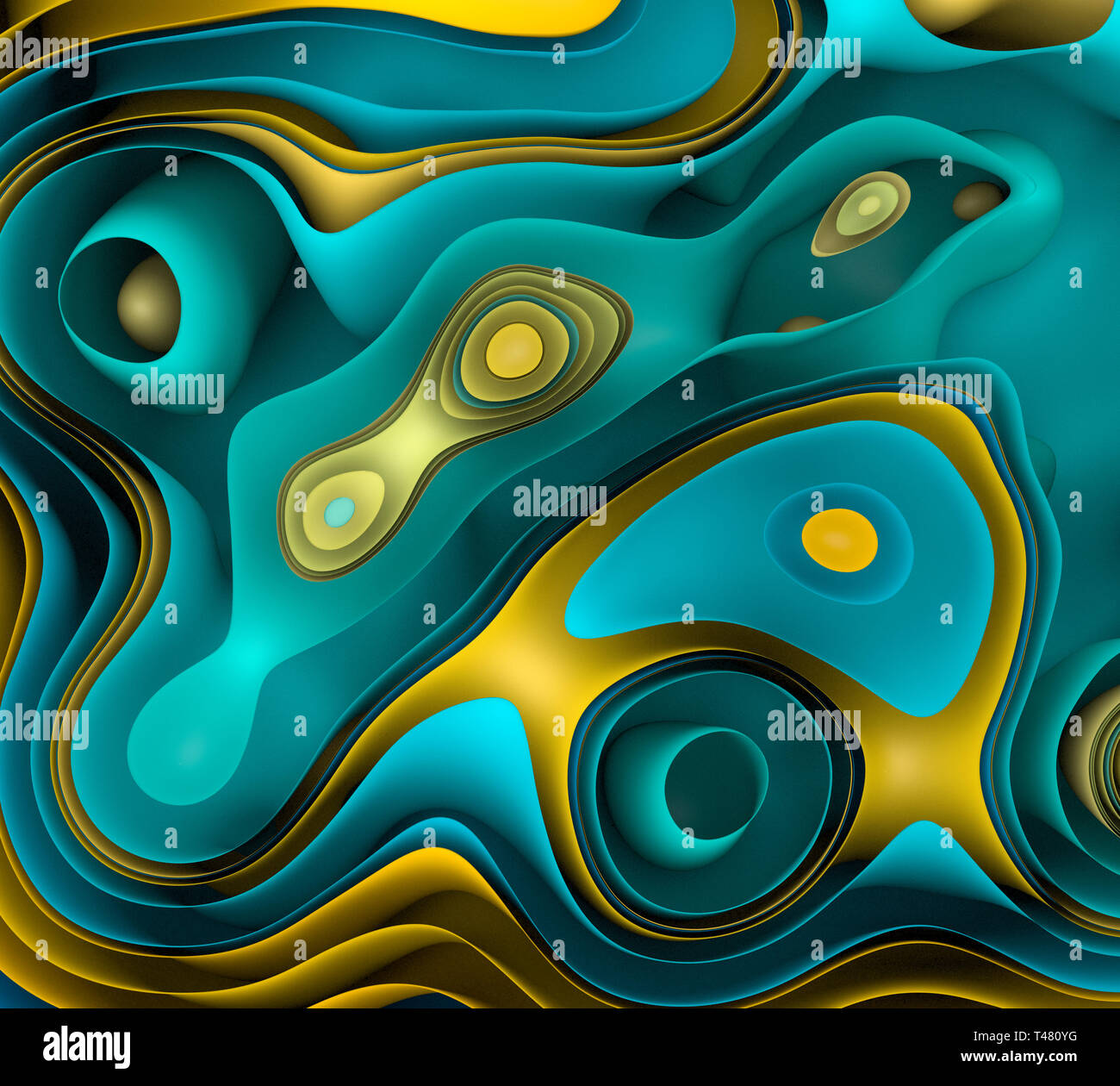 Abstract Geometric Background With Curved Lines Stock Photo - Alamy