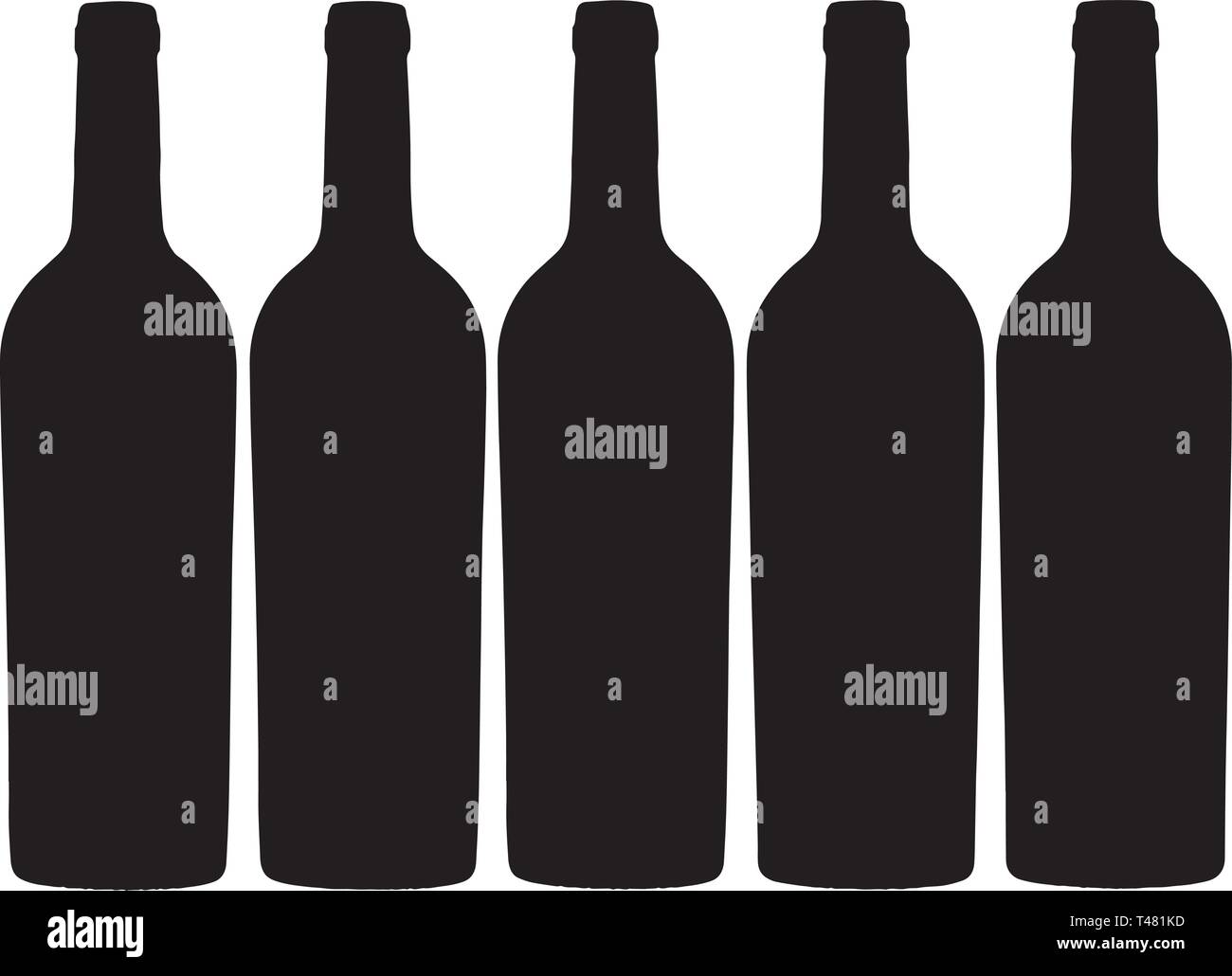 Set of wine bottles silhouette vector illustration for app or website ...
