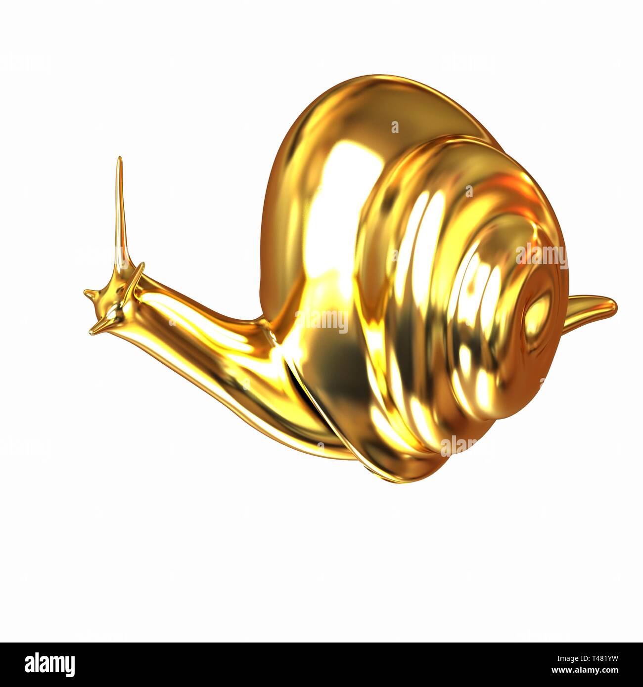 3d fantasy animal, gold snail on white background Stock Photo - Alamy