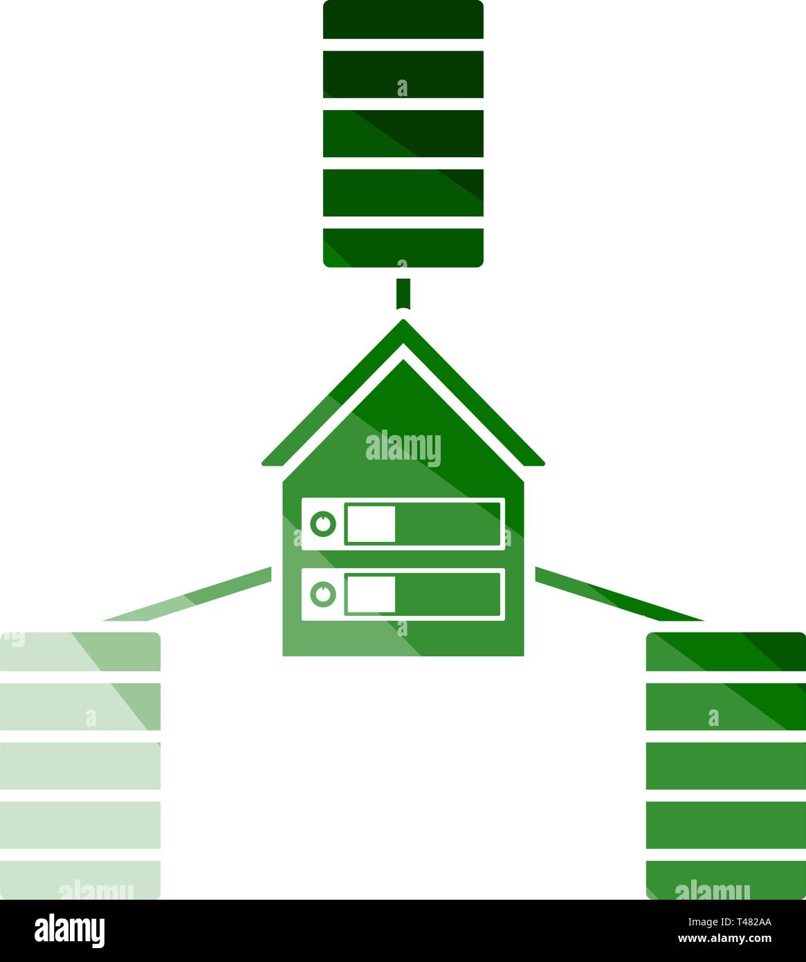 Datacenter Icon. Flat Color Ladder Design. Vector Illustration. Stock Vector