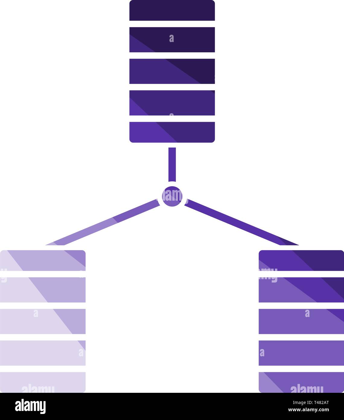 Database Icon. Flat Color Ladder Design. Vector Illustration. Stock Vector