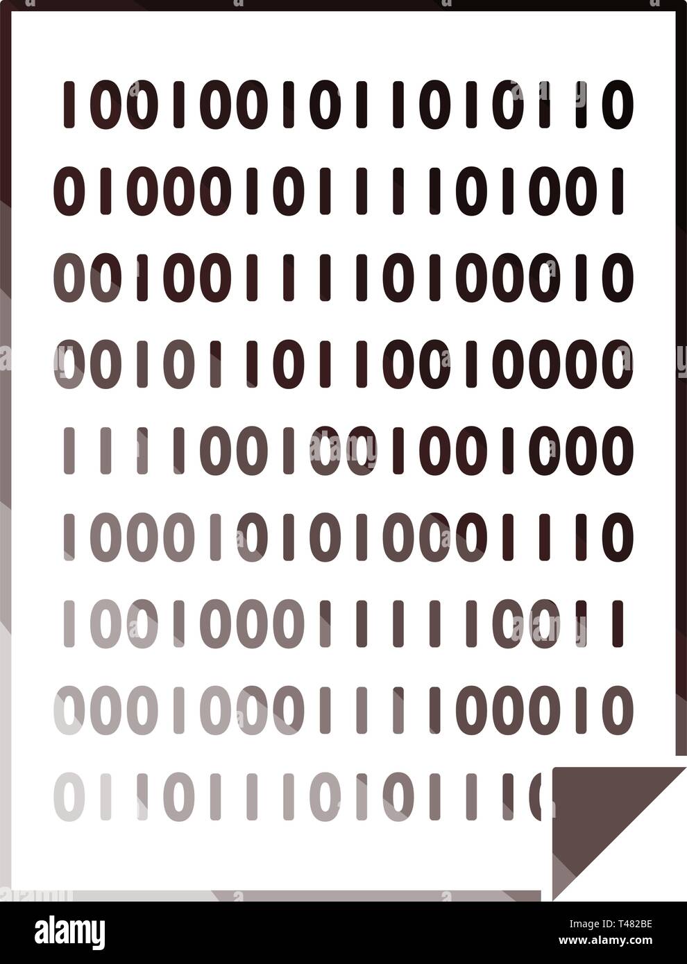 Sheet With Binary Code Icon. Flat Color Ladder Design. Vector ...