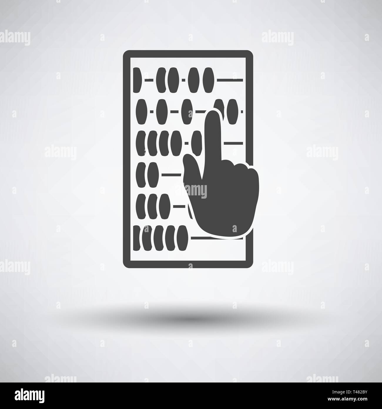Abacus Icon on gray background, round shadow. Vector illustration Stock ...
