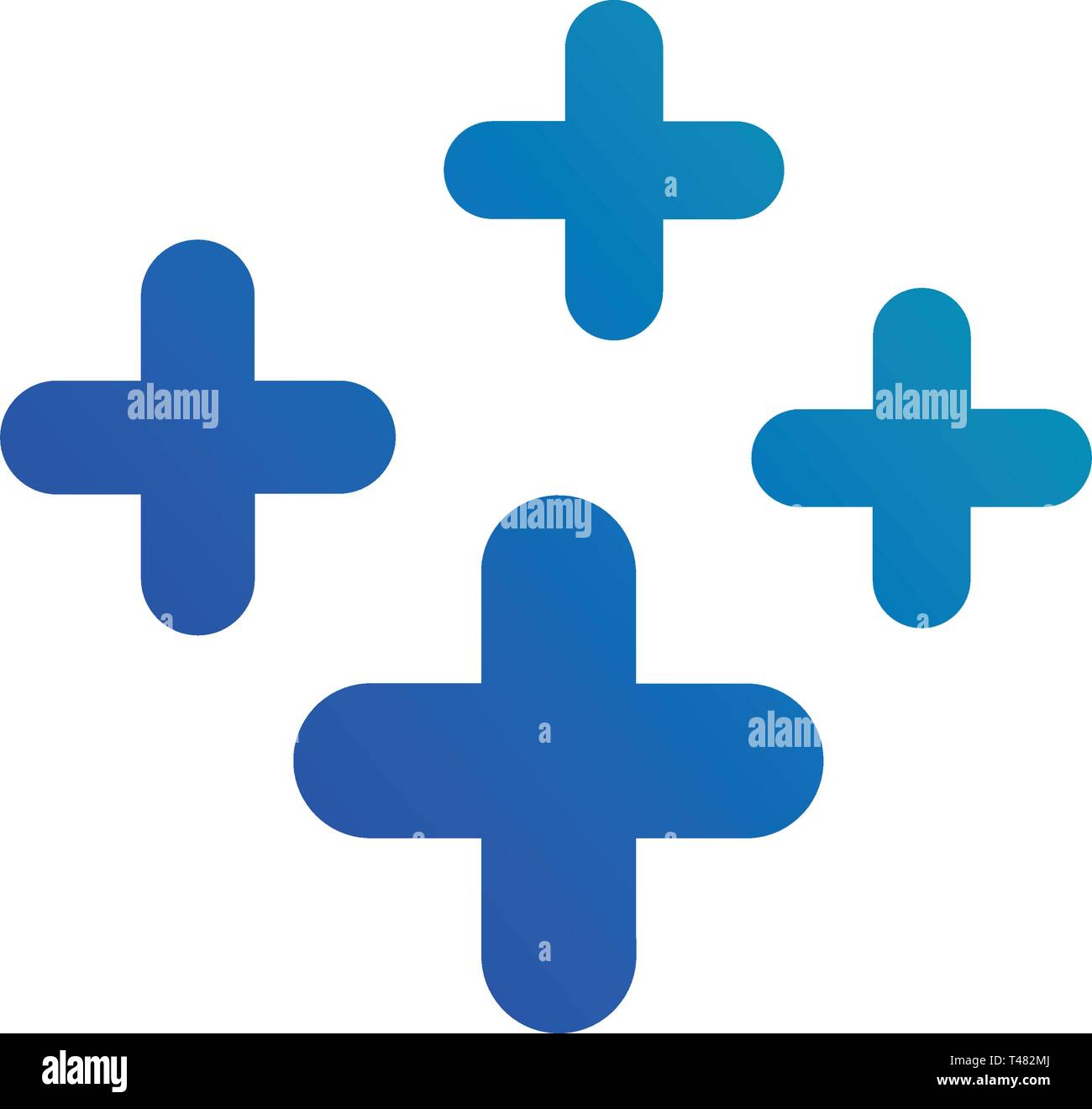 Abstract cross or plus signs. Vector illustration isolated on white