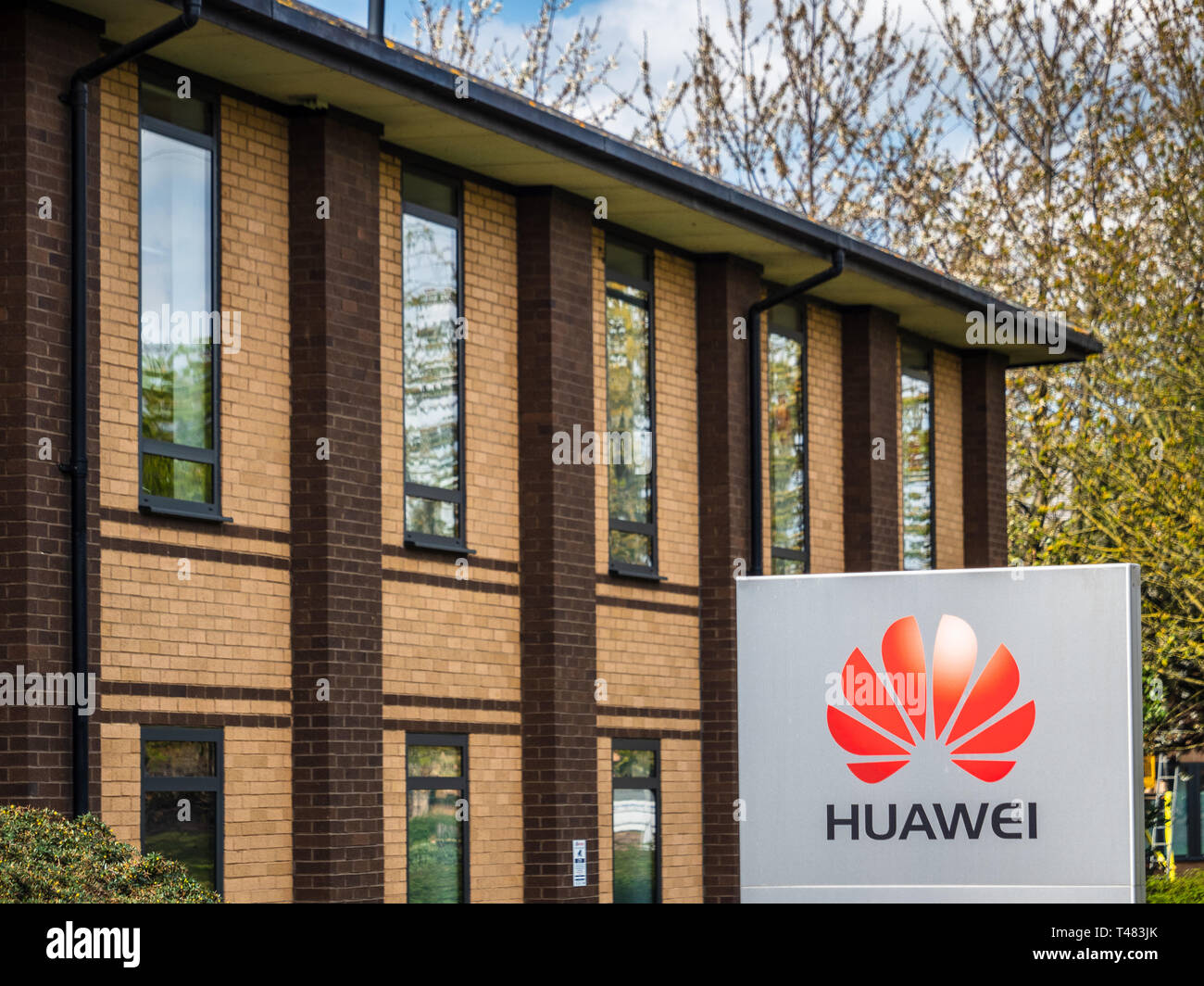 Huawei Technologies Research & Development building on Cambridge Science Park, Cambridge UK. Stock Photo