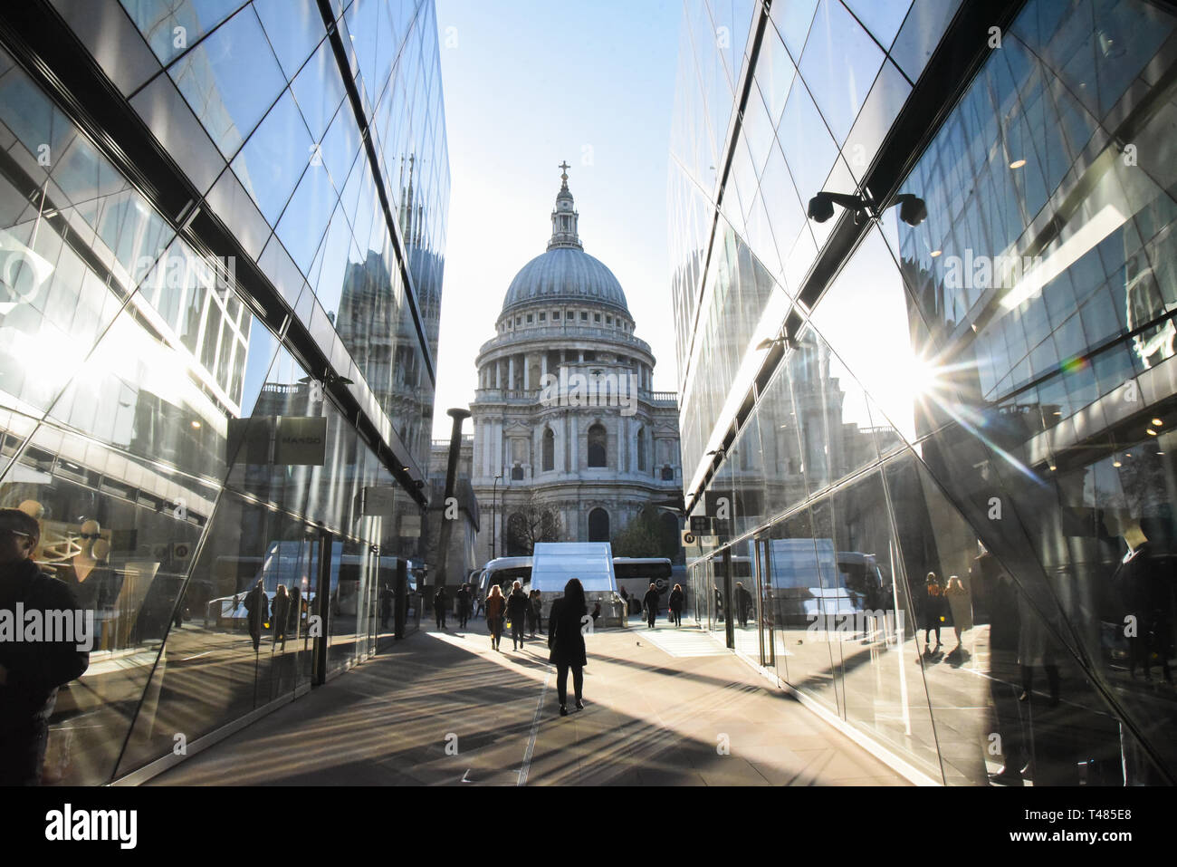 St Paul's Cathedral from One New Change shopping centre in the City of London, UK Stock Photo