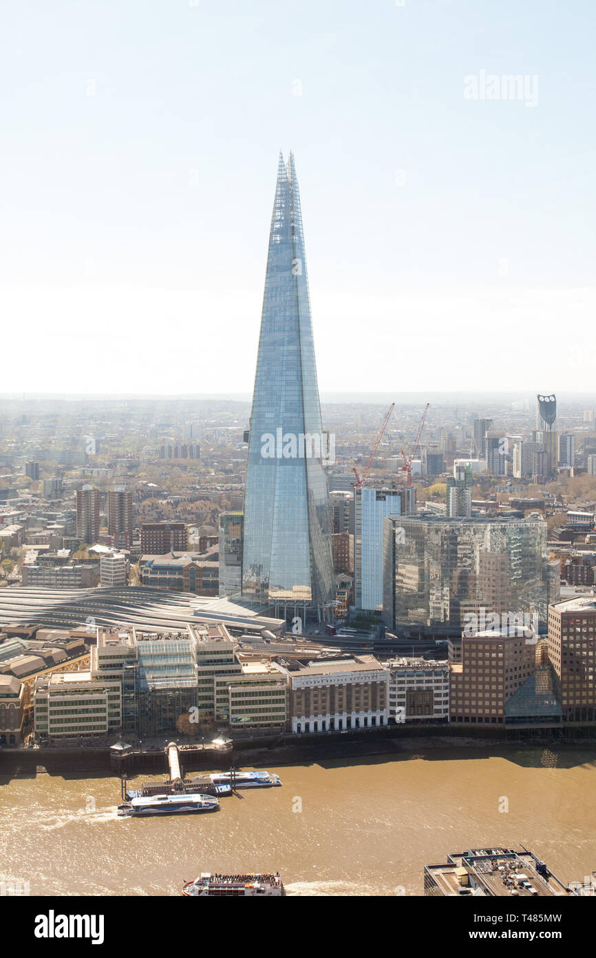The Shard photographed from the Sky Garden, 20 Fenchurch Street, London, England, United Kingdom. Stock Photo