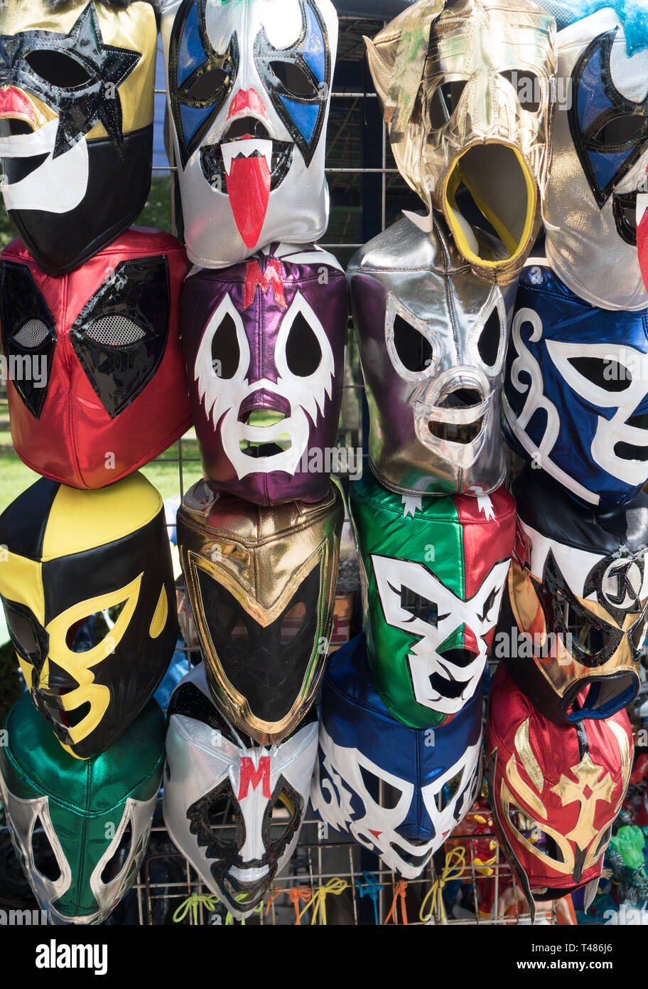 Mexican wrestling: Luchador masks for sale in Mexico City Stock Photo